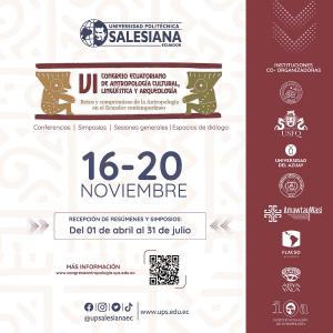 Afiche del VI Congreso Ecuatoriano de Antropología Cultural, Lingüística y Arqueología 